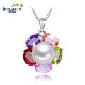 Freshwater Pearl Pendant 9-10mm Button AAA Single Pearl Pendant